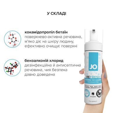 М&rsquo;яка пінка для очищення іграшок JO REFRESH (207 мл) дезінфікує, проникає глибоко SO1773 фото