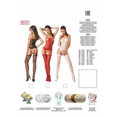 Бодістокінг Passion BS050 red, комбінезон, імітація панчох і пояса PBS050R фото