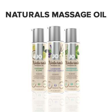 Масажна олія JO Naturals Massage Oil Lavender&Vanilla з натуральними ефірними оліями (120 мл) SO6165 фото
