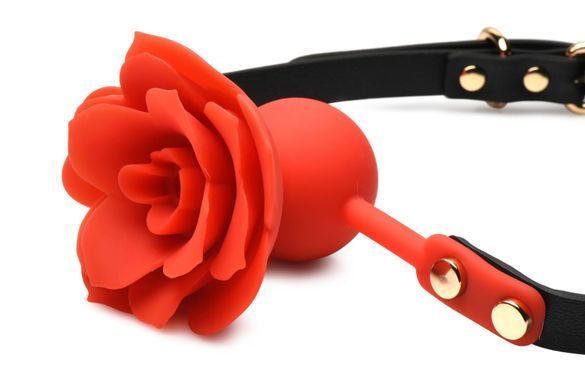 Силіконовий кляп з трояндою Master Series: Blossom Silicone Rose Gag &ndash; Red SO8801 фото