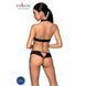 Комплект, відкритий топ та трусики з екошкіри з люверсами Passion MALWIA SET with Open Bra S/M black SO5769 фото 2