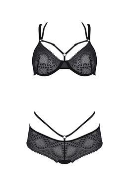 Комплект Passion DROSERA BIKINI black, L/XL, бюстгальтер і трусики-кюлоти SX0467 фото
