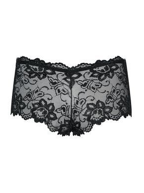 (SALE) Мереживні трусики-шортики Obsessive Idillia shorties black L/XL SX1200 фото