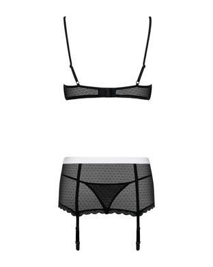 Еротичний костюм покоївки Obsessive Maidme set 5pcs S/M, бюстгальтер, пояс з фартухом, панчохи SO7290 фото