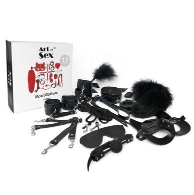 Набір BDSM Art Of Sex &ndash; Maxi BDSM Set Leather, 13 предметів, чорний, натуральна шкіра SO7139 фото