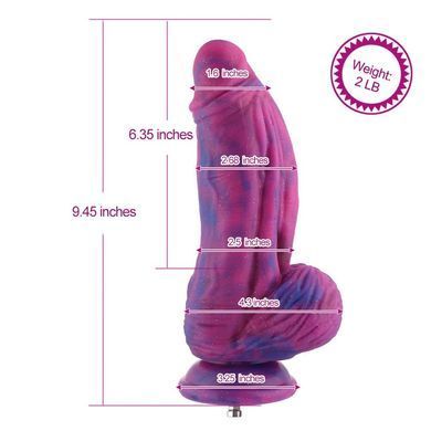 Фалоімітатор для секс-машин Hismith 9.45&Prime; Silicone Fantasy Series Dildo, система кріплення KlicLok SO6214 фото