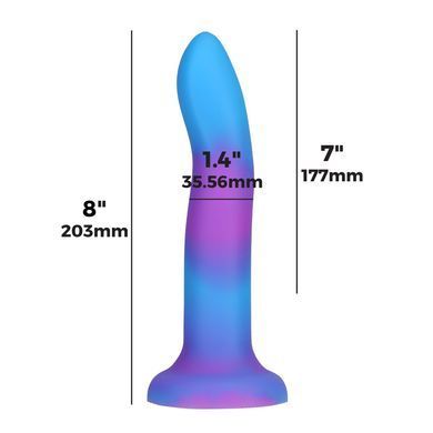 Фалоімітатор, що світиться в темряві, ADDICTION Rave 8&Prime; Glow in the Dark Dildo Blue Purple, 20,3 см SO6851 фото