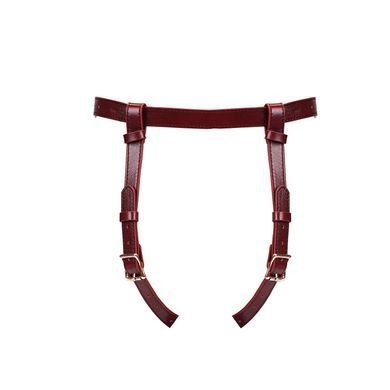 Шкіряні трусики для страпона Liebe Seele Wine Red Strap on Harness, універсальний розмір SO9464 фото