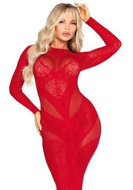 Сукня Leg Avenue Lace and Net Bodycon Gown One Size, Red SX1738 фото