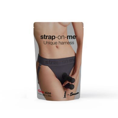 Трусики для страпона Strap-On-Me HARNAIS LINGERIE UNIQUE, One Size, сірі SO9613 фото