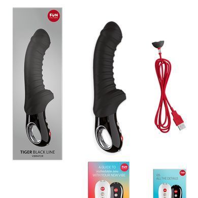 Вібратор для точки G Fun Factory TIGER black, ребристий, підходить для анальної стимуляції SX0930 фото