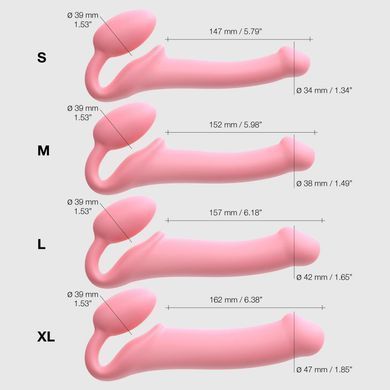Безремінний страпон Strap-On-Me Rose XL, повністю регульований, діаметр 4,5 см SX2570 фото