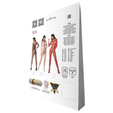 Бодістокінг Passion BS068 black, комбінезон, велика сітка, довгий рукав PBS068B фото