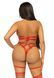 Портупея-тедді з ременів Leg Avenue Studded O-ring harness teddy L Red, екошкіра SO8562 фото 2