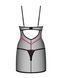 Пеньюар Obsessive Novenes chemise & thong, M/L, обтислий, прозорий, зі стрепами, стрінги в комплекті SX0620 фото 5