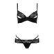 Комплект білизни Passion Exclusive NORTH SET L/XL, black, ліф і трусики з елементами під латекс PS24007 фото 5