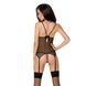 Корсет з пажами Passion MELANIA CORSET S/M, black, трусики, напівпрозорий EL16308 фото 2