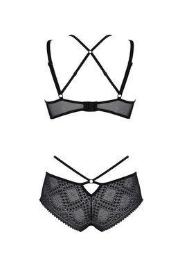 Комплект Passion DROSERA BIKINI black, XXL/XXXL, бюстгальтер і трусики-кюлоти SX0469 фото
