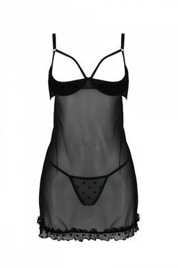 Еротичний пеньюар Passion MARINA CHEMISE, L/XL, black SO9723 фото