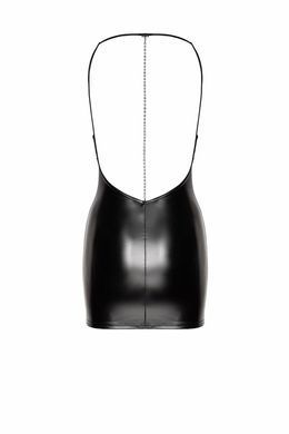 Сукня Noir Handmade F307 Mirage, XXL, black, міні, під латекс, відкрита спина, декор зі стразів SX0283 фото