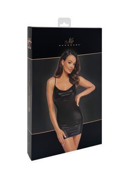 Сукня Noir Handmade F307 Mirage, XXL, black, міні, під латекс, відкрита спина, декор зі стразів SX0283 фото