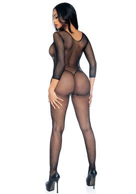 (SALE) Бодістокінг Leg Avenue V Front Bodystocking One size Black, дрібна сітка, доступ SO8613 фото