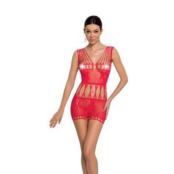 Бодістокінг мінісукня з метеликами Passion BS090 One Size red SO6389 фото