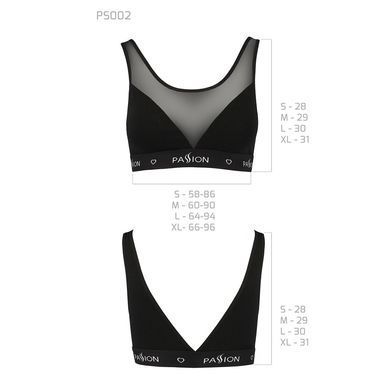 Топ з прозорою вставкою Passion PS002 TOP L, black SO4199 фото