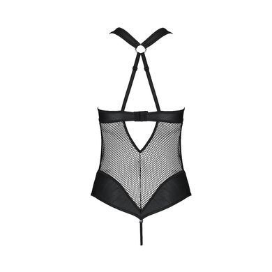 Сітчастий боді з халтером Passion Amanda Body L/XL, black SO5315 фото