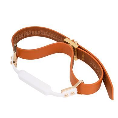 Шкіряний кляп з 2-ма насадками LOCKINK Ball-Gag & Gag-bite Set - Brown SX0826 фото