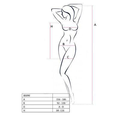 Бодістокінг мінісукня з метеликами Passion BS090 One Size red SO6389 фото