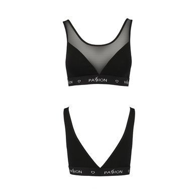 Топ з прозорою вставкою Passion PS002 TOP L, black SO4199 фото