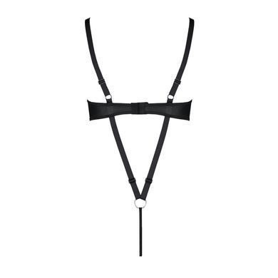 Боді з екошкіри Passion CELINE BODY 6XL/7XL black, з доступом, відкритий SO7060 фото