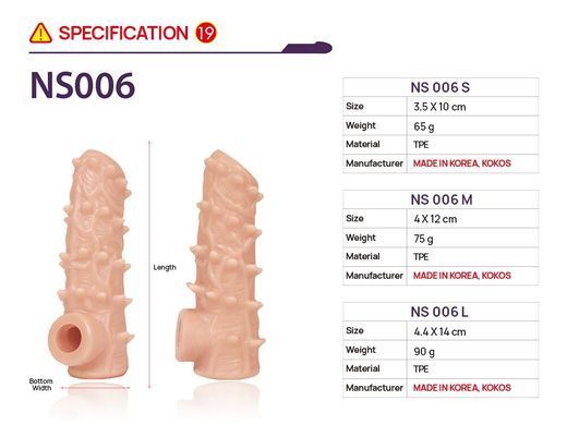 Насадка на член Kokos Nude Sleeve NS 006 L SX1482 фото