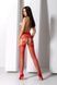 Еротичні колготки-бодістокінг з ажурним поясом Passion S027 One Size, red, відкритий доступ SO8952 фото 7