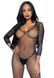 (SALE) Бодістокінг Leg Avenue V Front Bodystocking One size Black, дрібна сітка, доступ SO8613 фото 1