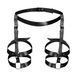 Шкіряні гартери Art of Sex - Melani Leather garters, Чорні L-2XL SO8301 фото 1