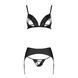 Комплект з екошкіри Passion MILEY SET S/M, black, трусики, бюстгальтер, пояс для панчіх SO5772 фото 3