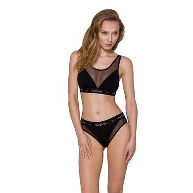 Топ з прозорою вставкою Passion PS002 TOP M, black SO4200 фото