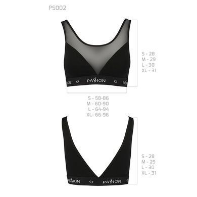 Топ з прозорою вставкою Passion PS002 TOP M, black SO4200 фото
