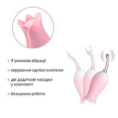 Ультразвуковий вібратор для клітора Otouch Bloom Ultrasonic Clitoris, 2 доп насадки SO9398 фото