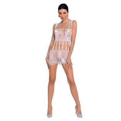 Бодістокінг мінісукня з метеликами Passion BS090 One Size white SO6390 фото