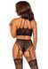 Еротичний комплект Leg Avenue Crop top and garter panty Black, топ, трусики з доступом, панчохи SO9156 фото 3