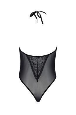 Боді Passion DROSERA BODY black, S/M, високі вирізи, верх на зав&rsquo;язках SX0471 фото