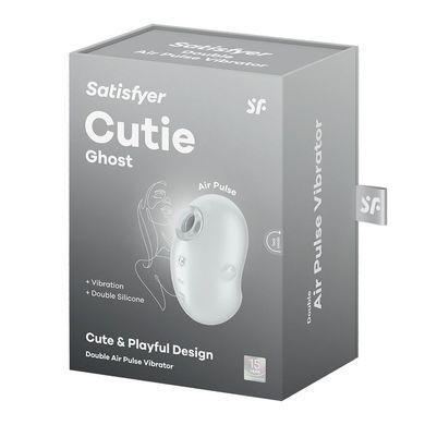 Вакуумний кліторальний стимулятор з вібрацією Satisfyer Cutie Ghost White SX0573 фото