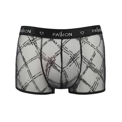 Чоловічі прозорі боксери Passion 032 SHORT JAMES L/XL Black, сітка SO7567 фото