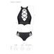 Комплект з еко-шкіри Passion NANACY BIKINI L/XL, black, бра та трусики з імітацією шнурівки SO5367 фото 7