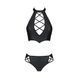 Комплект з екошкіри Passion NANACY BIKINI 4XL/5XL black, бра та трусики з імітацією шнурівки SO7102 фото 3