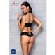 Комплект з еко-шкіри Passion NANACY BIKINI L/XL, black, бра та трусики з імітацією шнурівки SO5367 фото 4