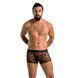Чоловічі прозорі боксери Passion 032 SHORT JAMES L/XL Black, сітка SO7567 фото 3